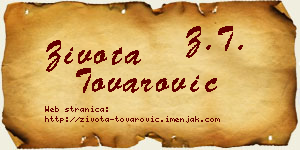 Života Tovarović vizit kartica